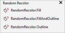 Пример панели инструментов для вызова команд плагина DY Random Recolor Light